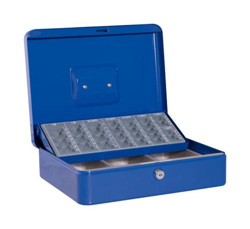 Caja Caudales Q-Connect 10 250X180X90 mm Azul con Portamonedas